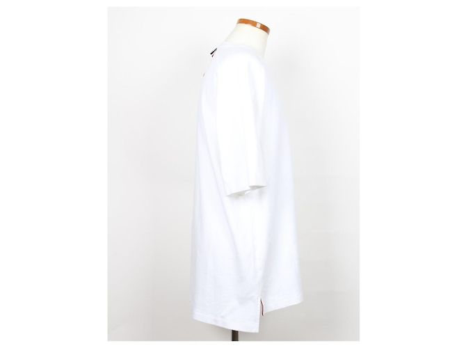 Thom Browne Baumwoll-T-Shirt mit diagonalem Armband, kurze Ärmel, Weiß - Ansicht 4
