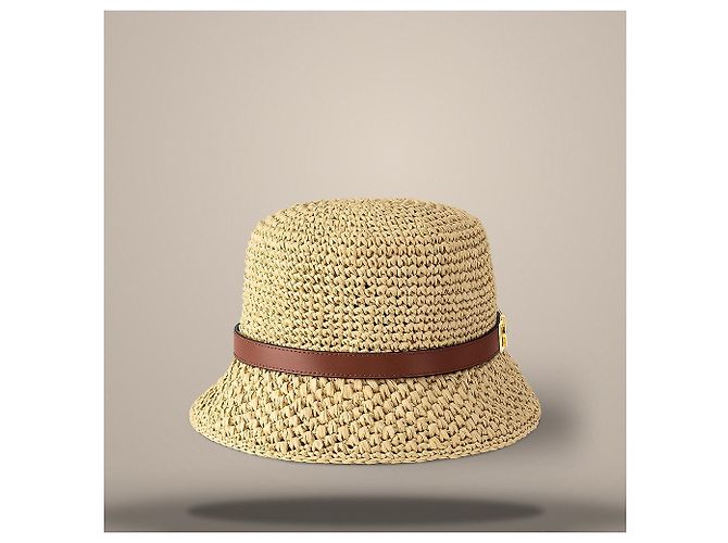 Louis Vuitton Dauphine Raffia Hut Natural Beige Braun - Ansicht 4