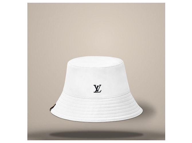 Louis Vuitton Cappello Bucket Bianco - vista 2