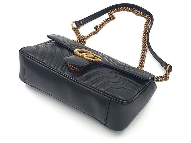 Gucci Marmont Matelassé Shoulder Nero - vista 4