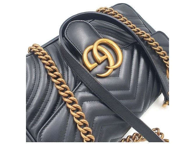 Gucci Marmont Matelassé Shoulder Nero - vista 9