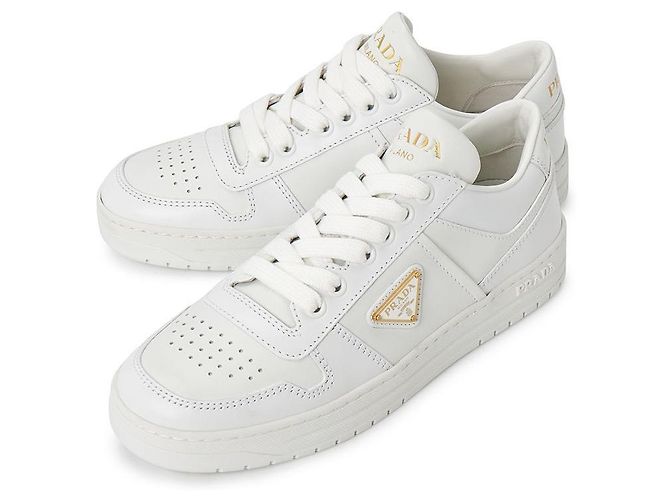 Prada Sneakers Downtown da donna Argento - vista 2