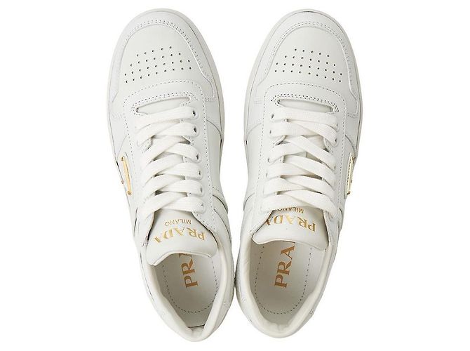 Prada Sneakers Downtown da donna Argento - vista 3