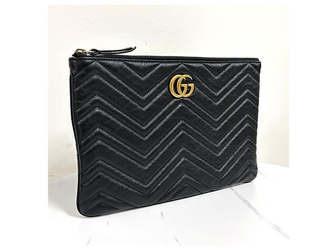 Gucci Borsa a Pochette Matelassé Nera Nero - vista 2
