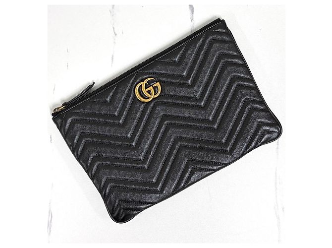 Gucci Borsa a Pochette Matelassé Nera Nero - vista 4