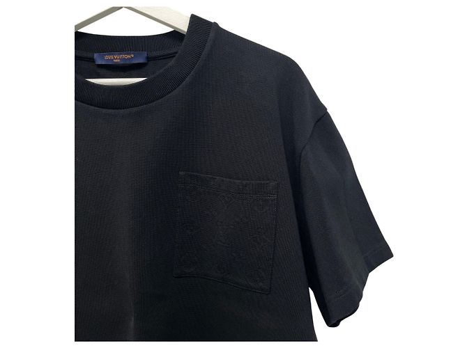 Louis Vuitton T-Shirt mit kurzen Ärmeln aus Piqué-Baumwolle mit Monogramm Schwarz - Ansicht 3