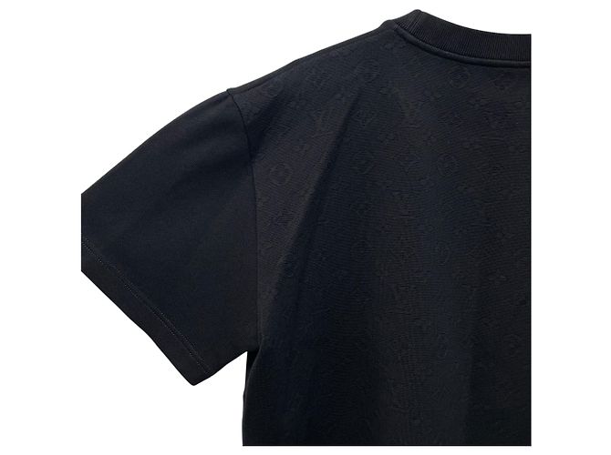 Louis Vuitton T-Shirt mit kurzen Ärmeln aus Piqué-Baumwolle mit Monogramm Schwarz - Ansicht 4