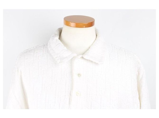 Dior Oblique Jacquard-Frottee-Polo XL Weiß - Ansicht 2