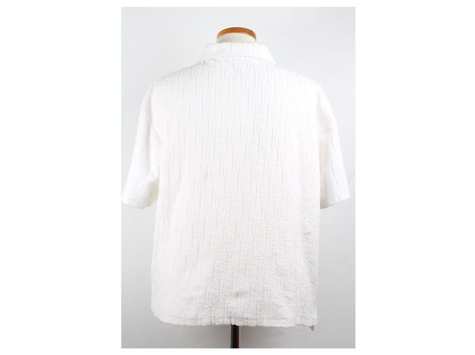 Dior Oblique Jacquard-Frottee-Polo XL Weiß - Ansicht 5