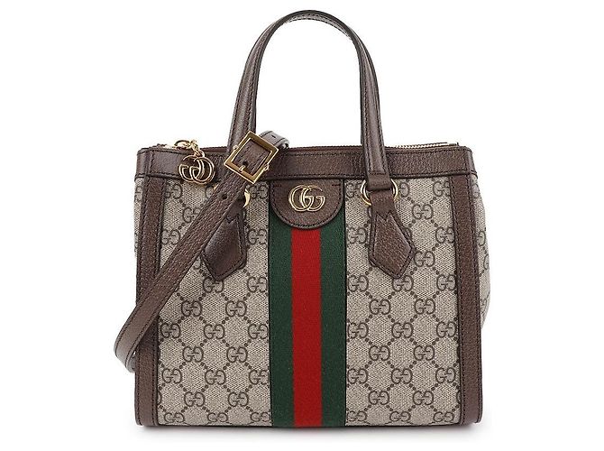 Gucci Mala Tote Ophidia Small com pega superior Marrom - vista 3