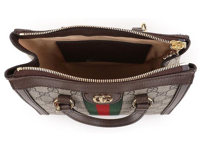 Gucci Mala Tote Ophidia Small com pega superior Marrom - vista 7