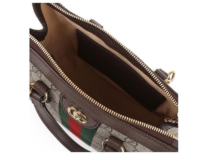 Gucci Mala Tote Ophidia Small com pega superior Marrom - vista 8