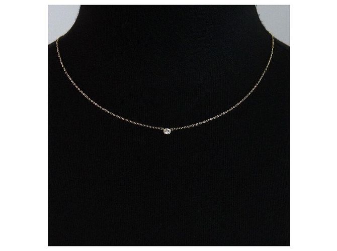 Tiffany & Co Collana con pendente in oro giallo e singolo diamante - vista 2