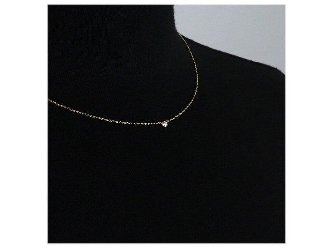 Tiffany & Co Collana con pendente in oro giallo e singolo diamante - vista 4