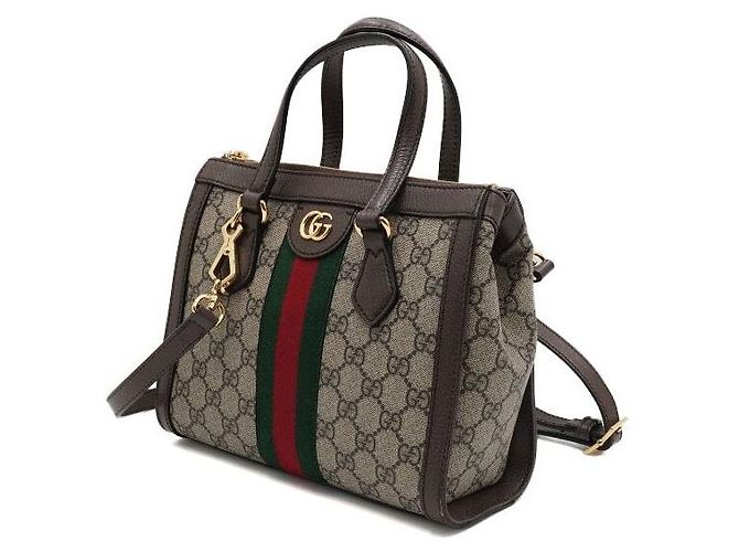 Gucci Borsa Tote e Borsa a Tracolla Ophidia Small Marrone - vista 3
