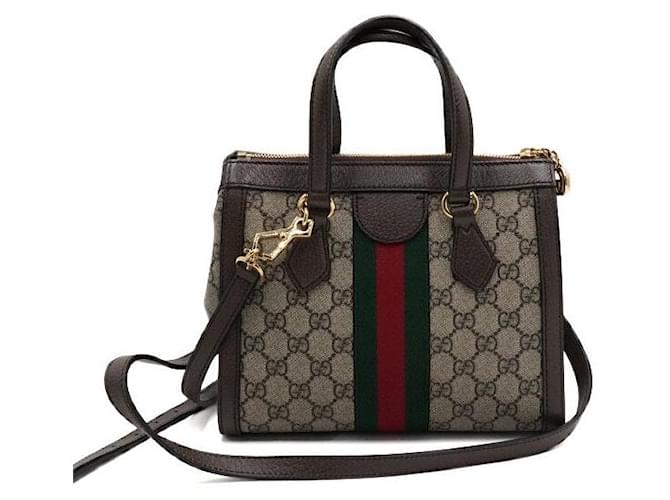 Gucci Borsa Tote e Borsa a Tracolla Ophidia Small Marrone - vista 5