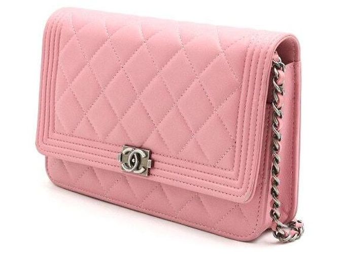 Borsa a tracolla Boy Chanel WOC in pelle rosa - vista 2