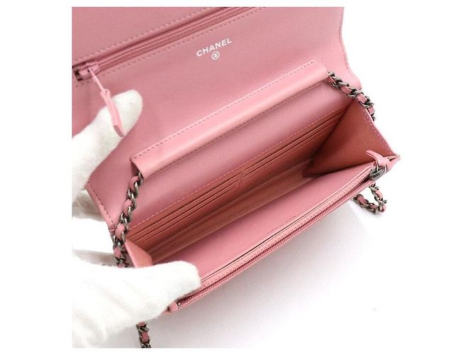 Borsa a tracolla Boy Chanel WOC in pelle rosa - vista 5
