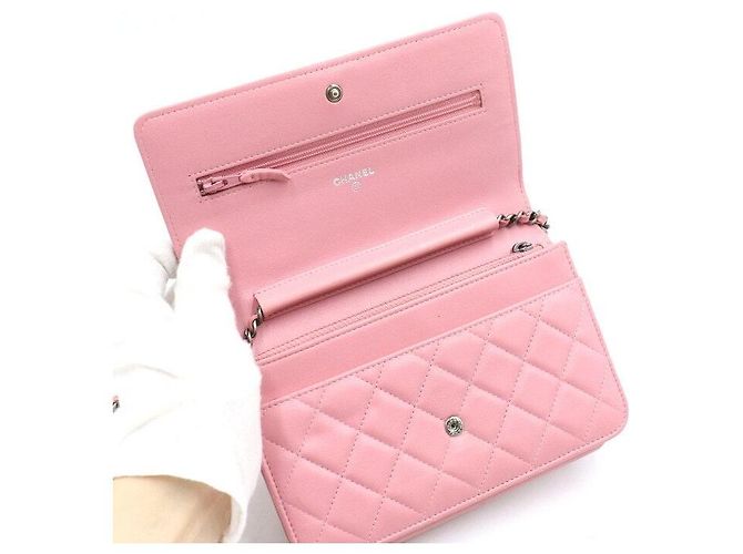 Borsa a tracolla Boy Chanel WOC in pelle rosa - vista 6