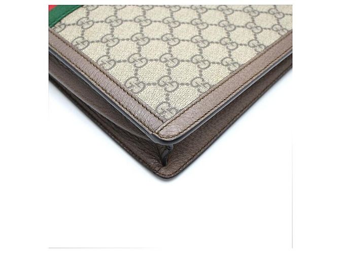 Gucci Borsa a Pochette Portfolio Ophidia GG Supreme Marrone - vista 6