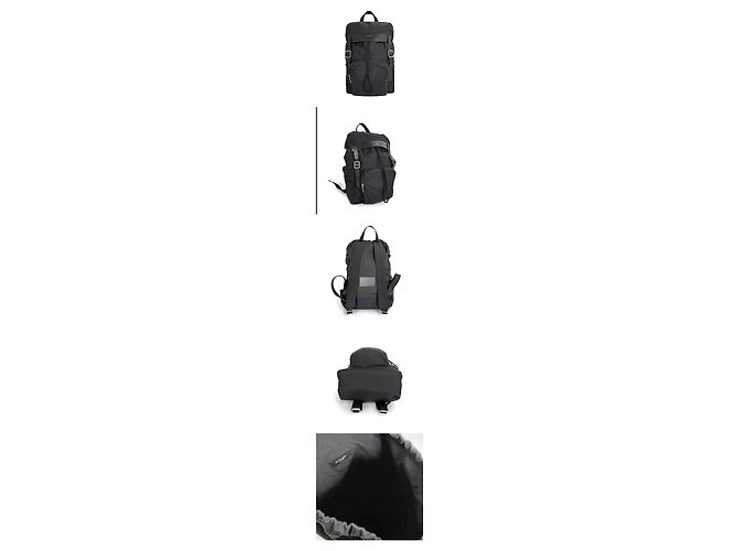Saint Laurent Canvas Rucksack mit einer Tasche Schwarz - Ansicht 2