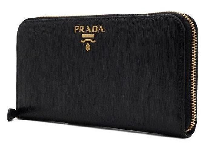 Prada Black Vitello Move Zip Damen Langbeutel - Ansicht 2