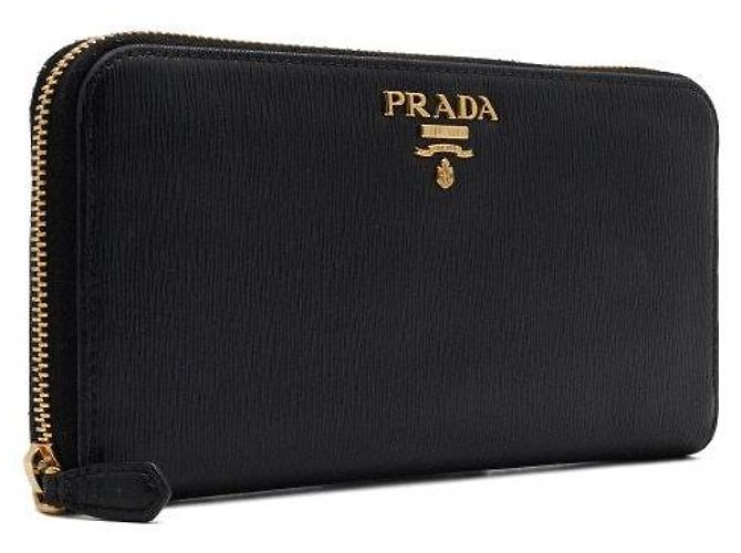 Prada Black Vitello Move Zip Damen Langbeutel - Ansicht 3