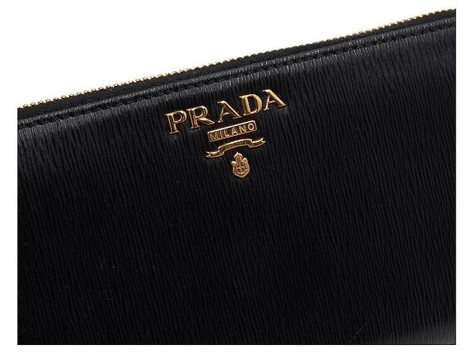 Prada Black Vitello Move Zip Damen Langbeutel - Ansicht 4