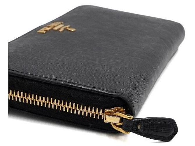 Prada Black Vitello Move Zip Damen Langbeutel - Ansicht 8