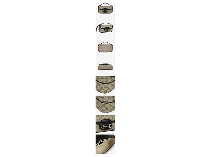 Horsebit 1955 Gucci Horsebit Soft Top Handle Bag Small Beige Black - Ansicht 2