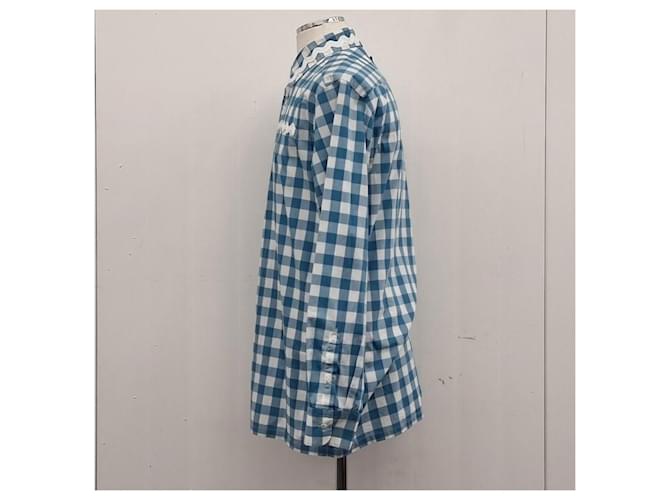 Prada Camicia in cotone bianca da uomo Blu - vista 7