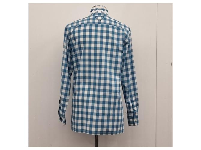 Prada Camicia in cotone bianca da uomo Blu - vista 8