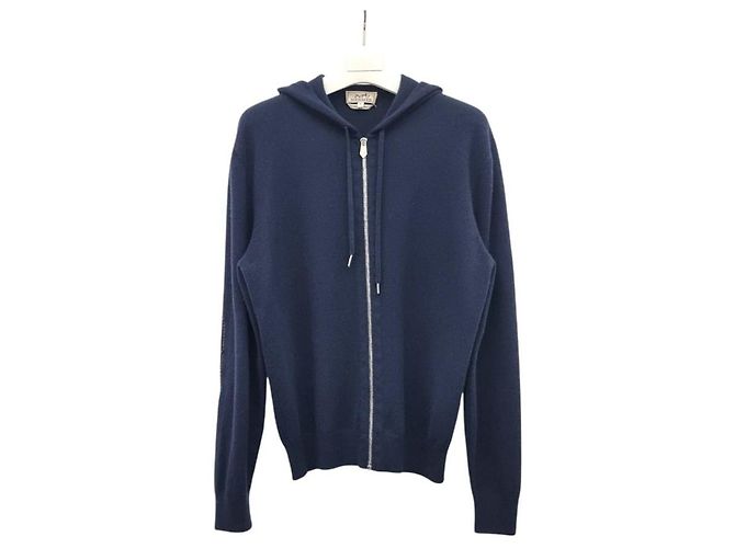 Hermès Giacca con cappuccio e zip in cashmere Nero - vista 4