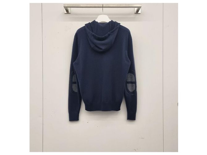 Hermès Giacca con cappuccio e zip in cashmere Nero - vista 7