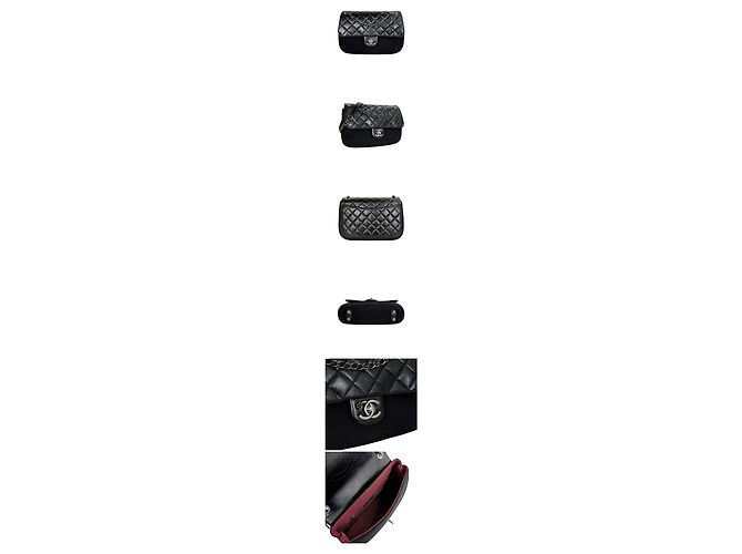 Chanel Borsa a patta Edelweiss in feltro Nero - vista 2