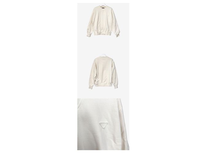 Prada Felpa Oversized Logo Triangle Taglia Bianco - vista 2