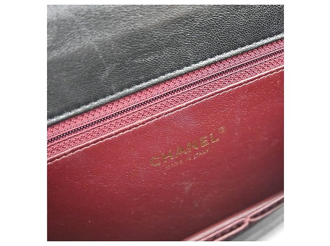 Chanel Collar and Tie Flap Chevron Sheepskin Small Nero - vista 4