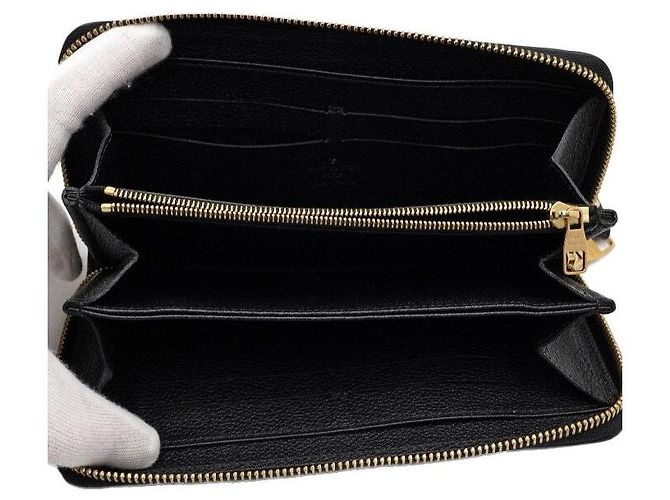 Louis Vuitton Monogram Black Empreinte Clemence Zipper Long Wallet Women - view 4