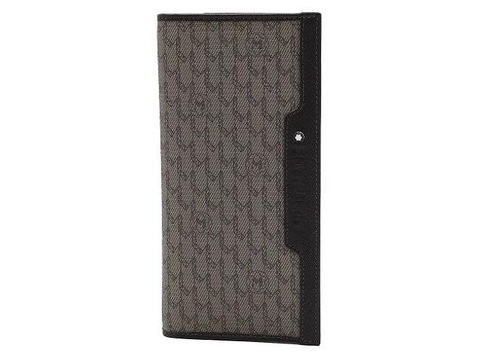 Montblanc Portafoglio lungo da uomo Meisterstück Satorial Canvas Leather Marrone - vista 2