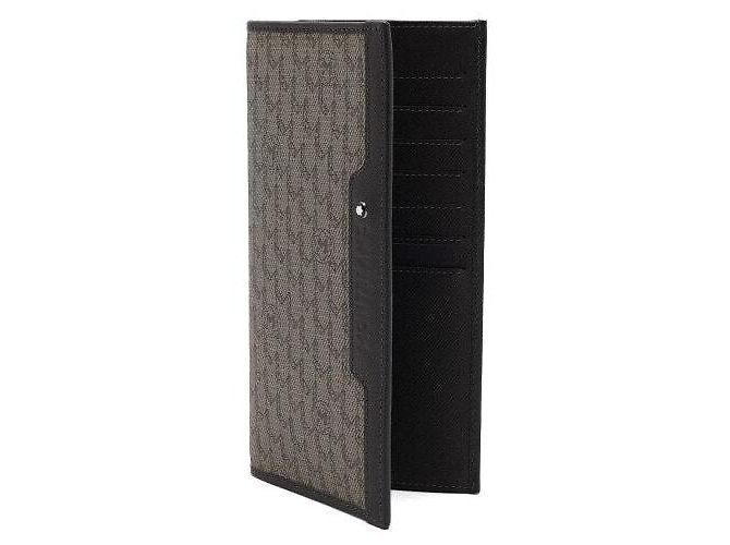 Montblanc Portafoglio lungo da uomo Meisterstück Satorial Canvas Leather Marrone - vista 3