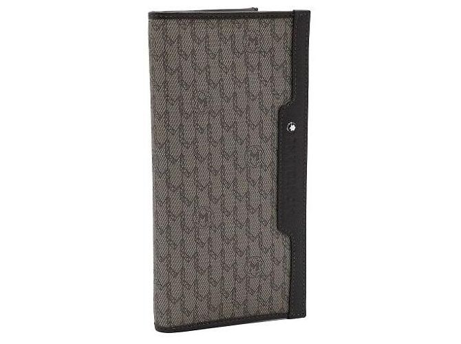 Montblanc Portafoglio lungo da uomo Meisterstück Satorial Canvas Leather Marrone - vista 4