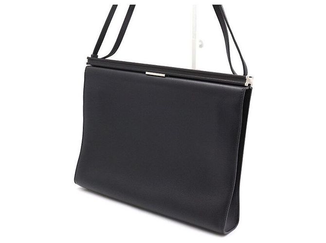 Hermès Borsa a tracolla Clic in pelle di vitello Evergrain nera e indaco Nero - vista 2