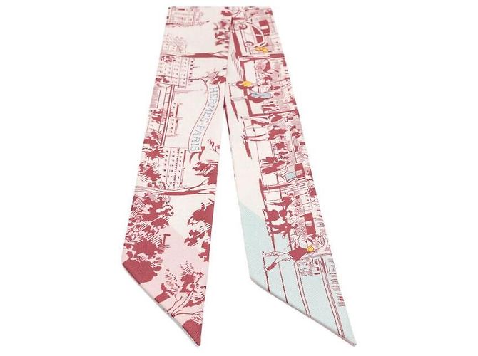 Hermès Seiden-Twilly-Schal l'Ombre des Boulevards Rot - Ansicht 2