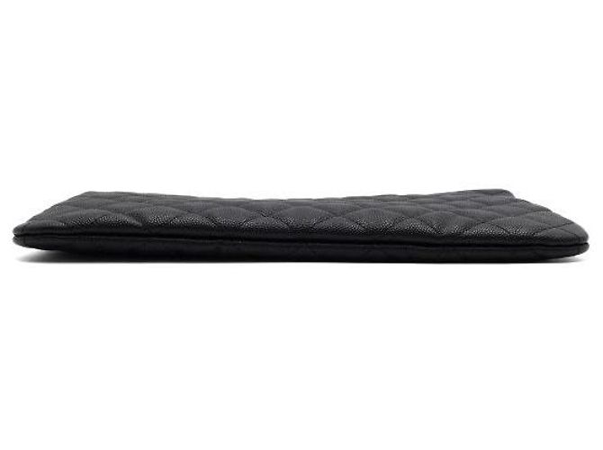 Chanel Borsa a Pochette Classic New Medium in Caviar Nero con Logo CC Argento - vista 7