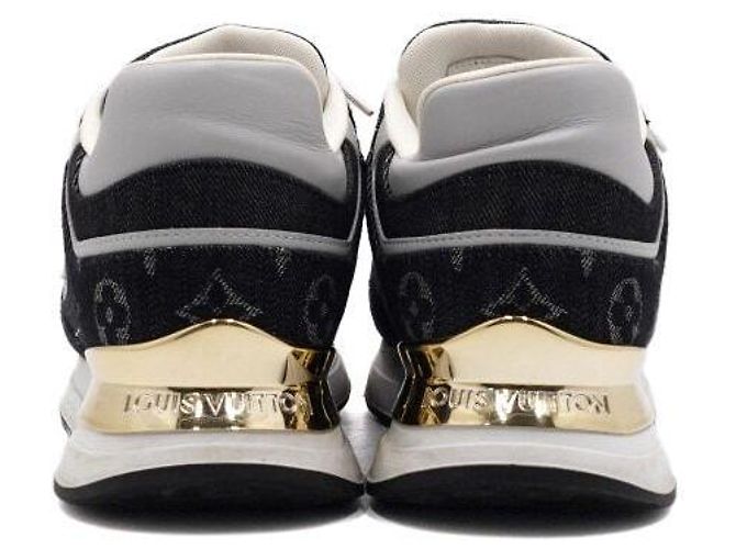 Louis Vuitton Sneakers Neo Runaway in denim nero e oro - vista 7