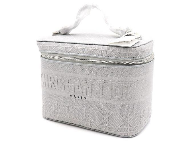 Dior Cannage Travel Vanity Case Tote Bag Hellgrau - Ansicht 2