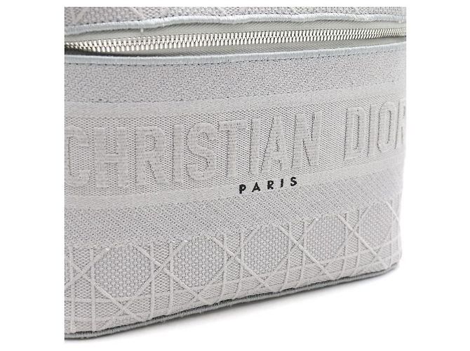 Dior Cannage Travel Vanity Case Tote Bag Hellgrau - Ansicht 4