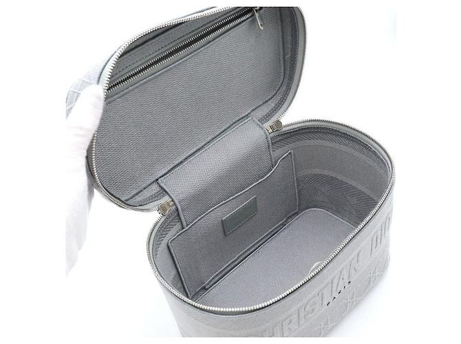 Dior Cannage Travel Vanity Case Tote Bag Hellgrau - Ansicht 5