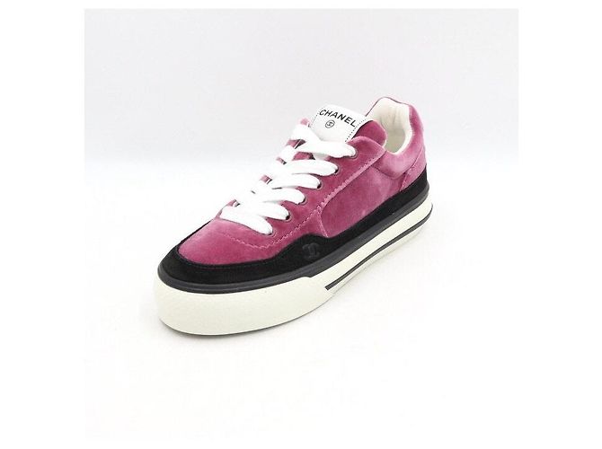 Chanel Sneakers in camoscio vellutato da donna Porpora - vista 2