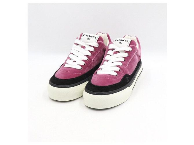 Chanel Sneakers in camoscio vellutato da donna Porpora - vista 3